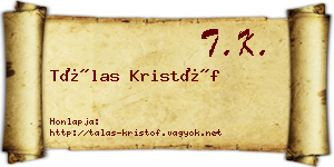 Tálas Kristóf névjegykártya