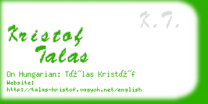 kristof talas business card